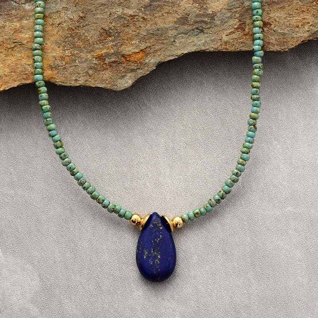 Bohemia Seeds Teardrop Pendant Boho Jewellery Jane & Robin