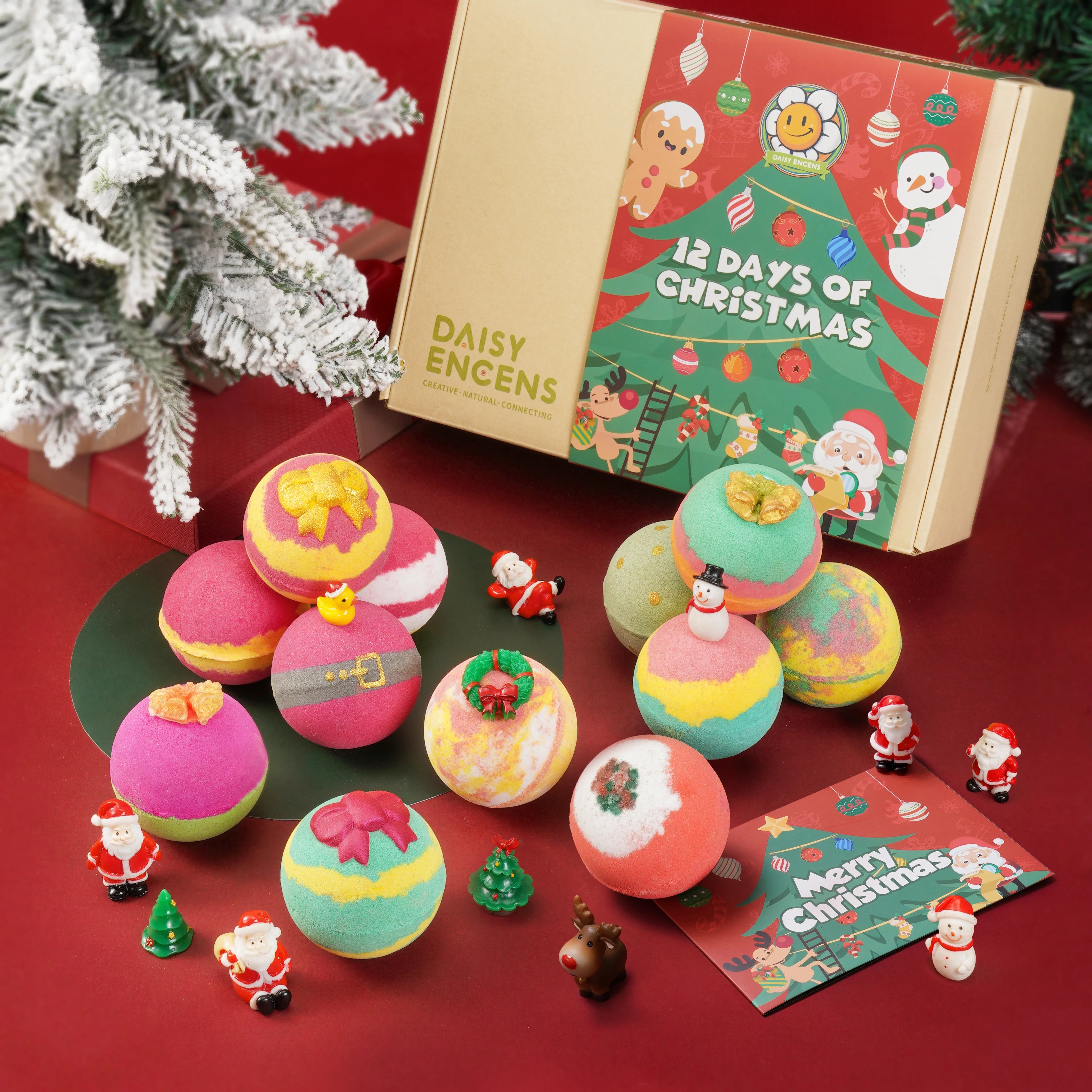 Christmas Bath Bomb Advent Calendar With Christmas Card Jane & Robin