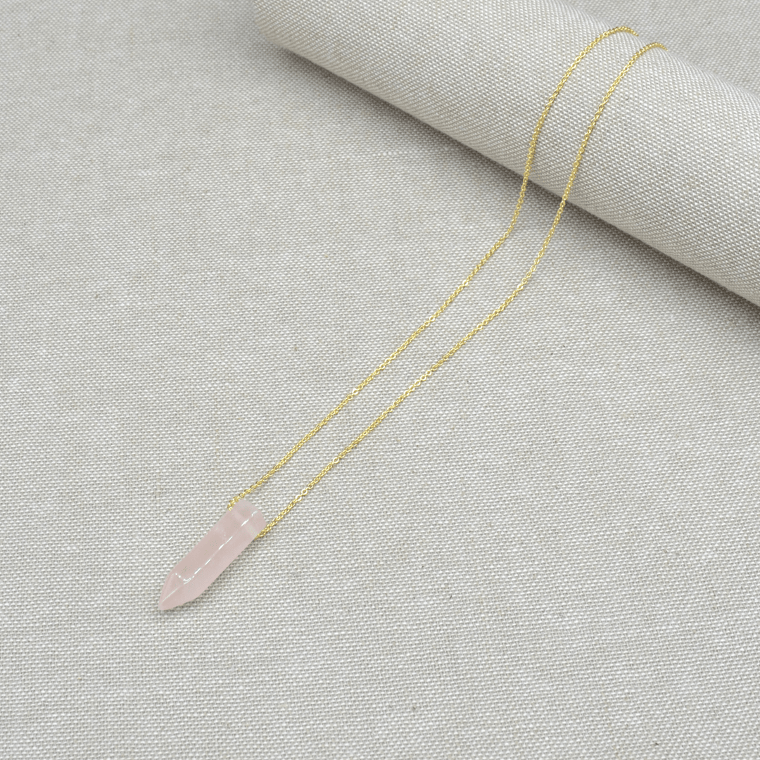 Rose Quartz Healing Pendant Necklace Jane & Robin Candles