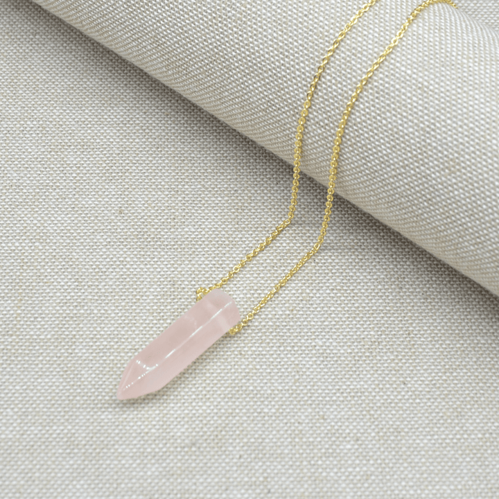 Rose Quartz Healing Pendant Necklace Jane & Robin Candles
