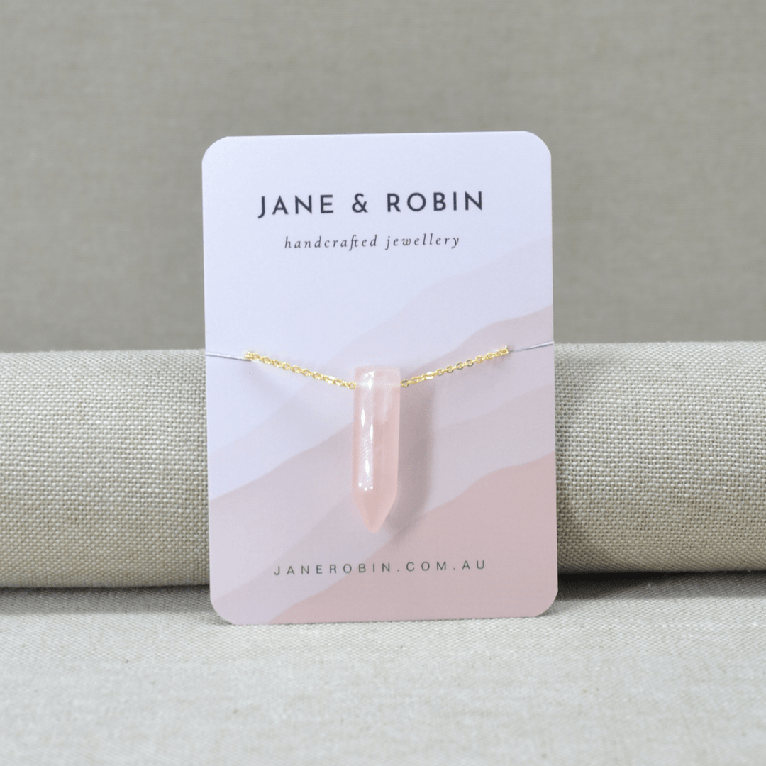 Rose Quartz Healing Pendant Necklace Jane & Robin Candles