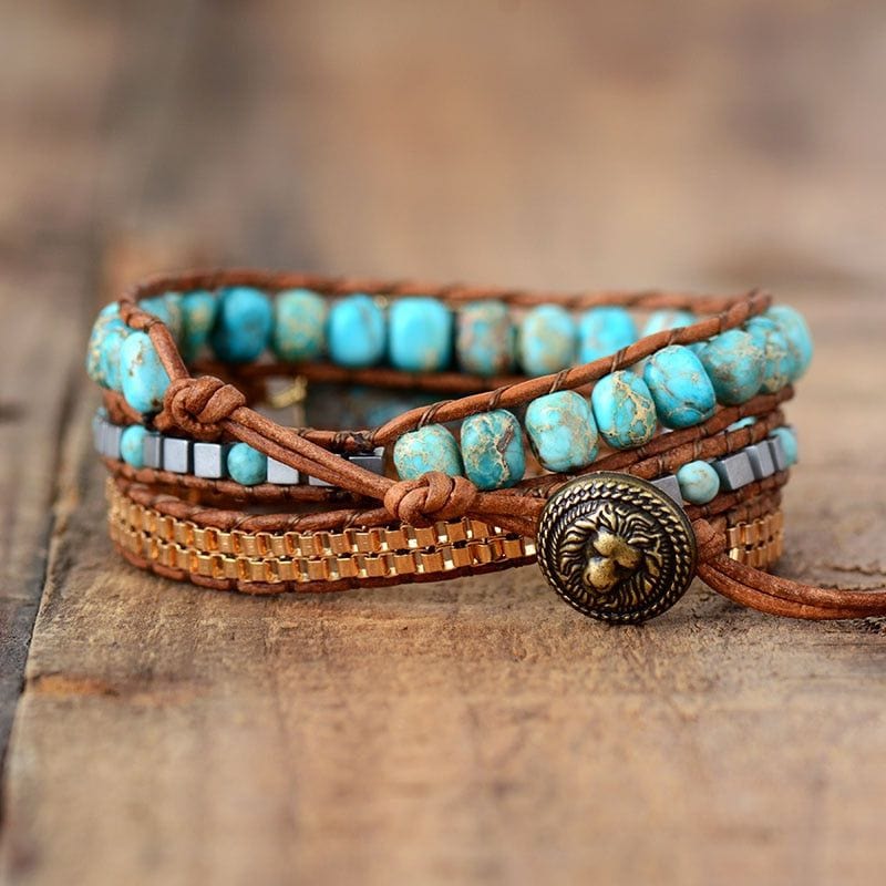 Turquoise beaded vintage bracelet Boho Jewellery Jane & Robin