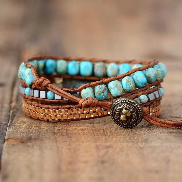 Turquoise beaded vintage bracelet Boho Jewellery Jane & Robin