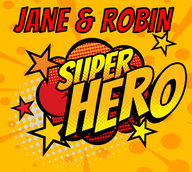 Jane & Robin Superhero bath bomb logo