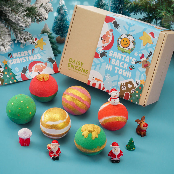 Christmas Bath Bomb Gift Set with Christmas Card Kids Bath Bombs Jane & Robin