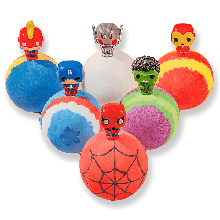 Kids Bath Bombs | Superhero | 6pc Gift Box | Jane & Robin Kids Bath Bombs Jane & Robin