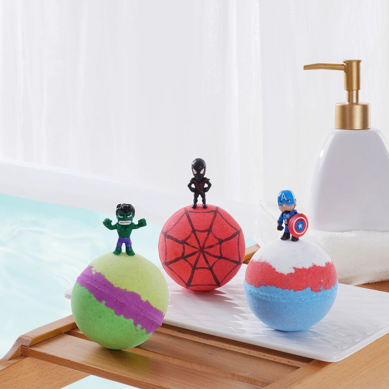 Kids Bath Bombs | Superhero Plus | 6pc Gift Box | Jane & Robin Kids Bath Bombs Jane & Robin