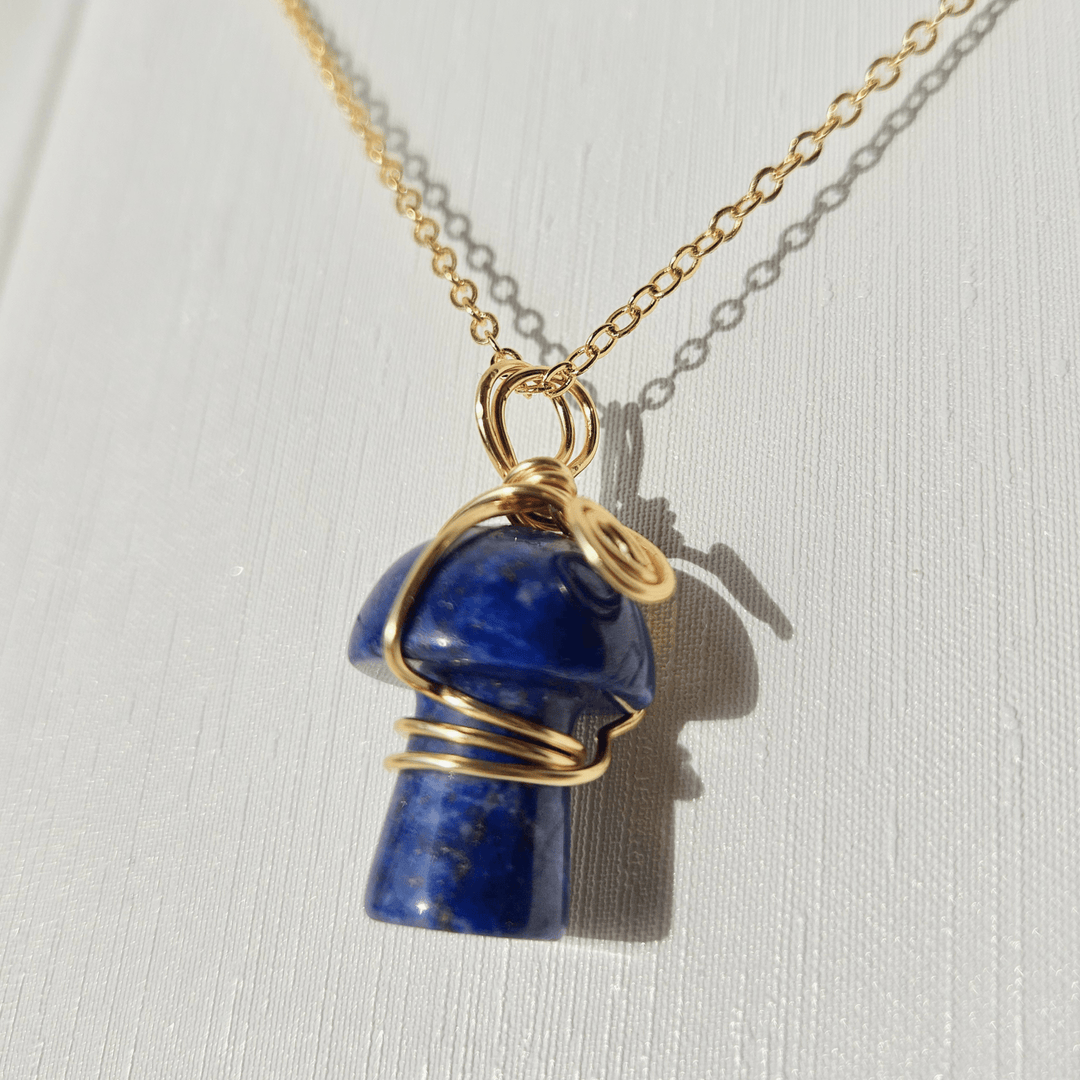 Lapis Lazuli Mushroom Necklace Necklace Jane & Robin