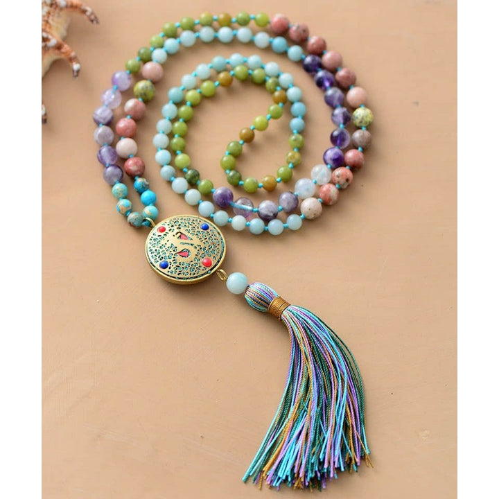 Mala Natural Stone Necklace Boho Jewellery Jane & Robin