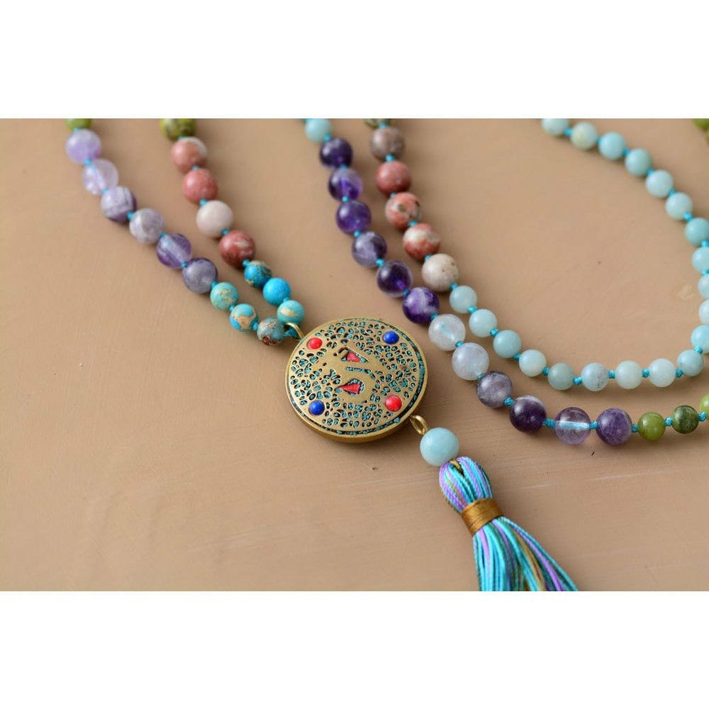 Mala Natural Stone Necklace Boho Jewellery Jane & Robin