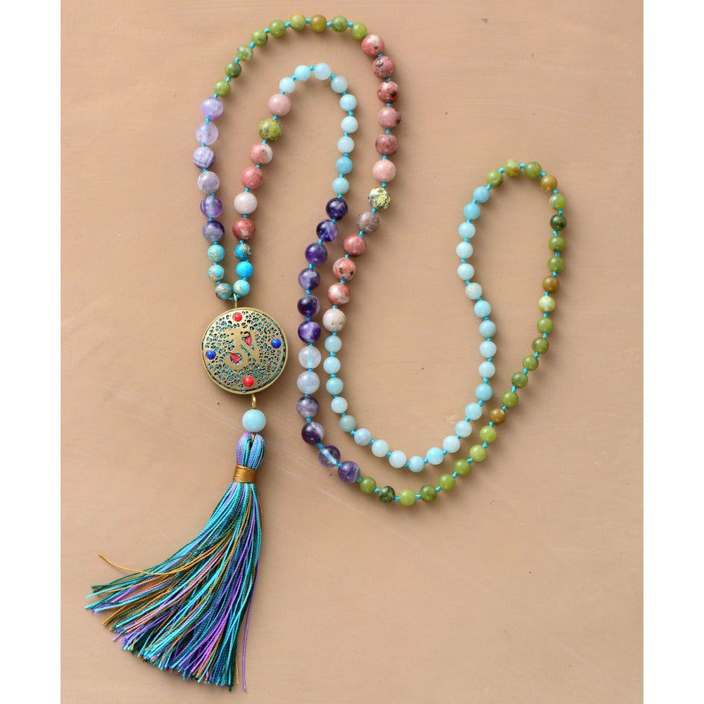 Mala Natural Stone Necklace Boho Jewellery Jane & Robin