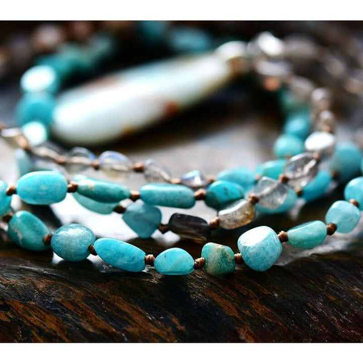 Peruvian blue opal necklace Boho Jewellery Jane & Robin