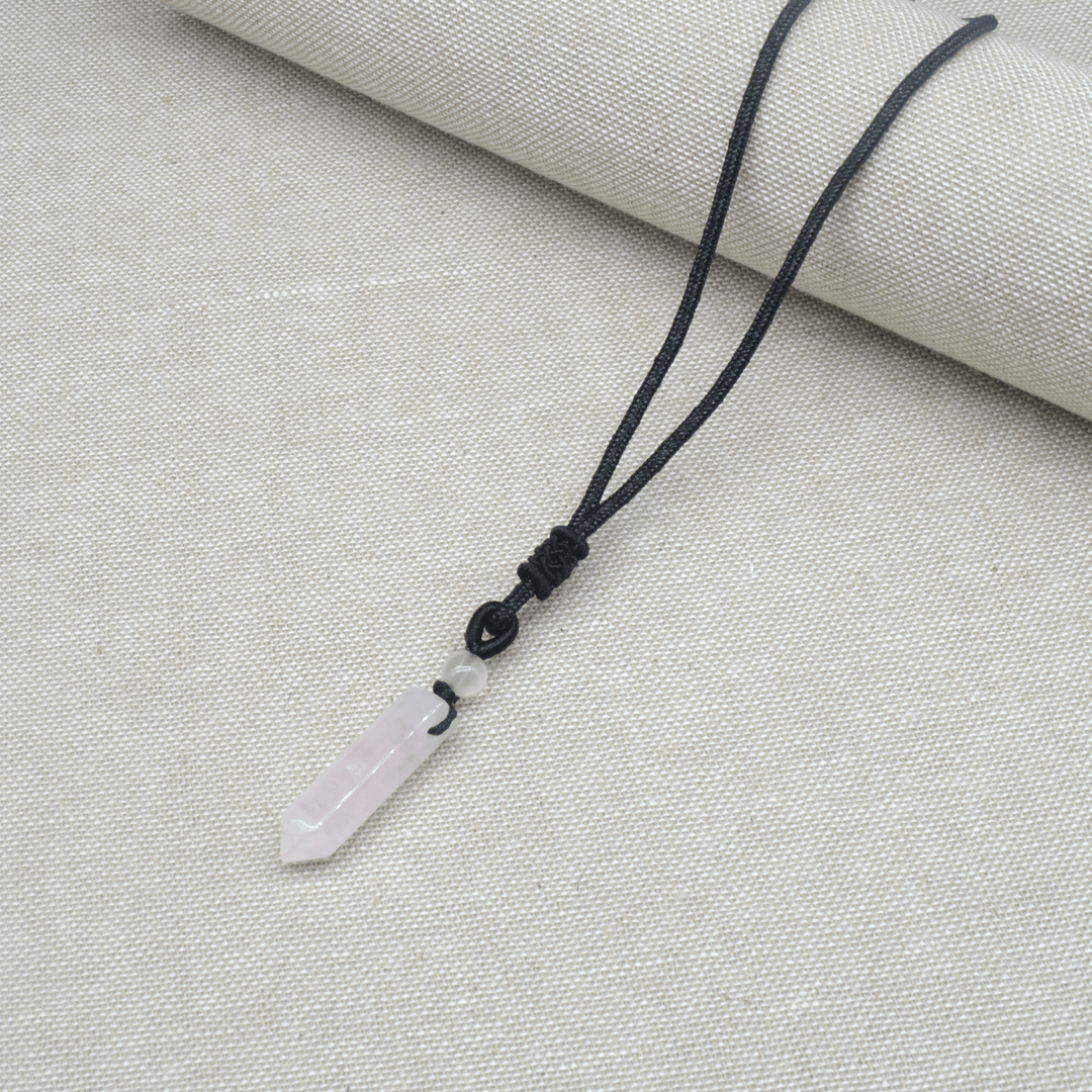 Rose Quartz Pendent Necklace Jane & Robin