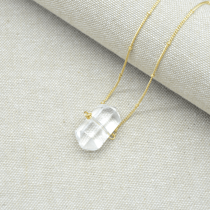 White Quartz Dual Terminated Pendant Necklace Jane & Robin